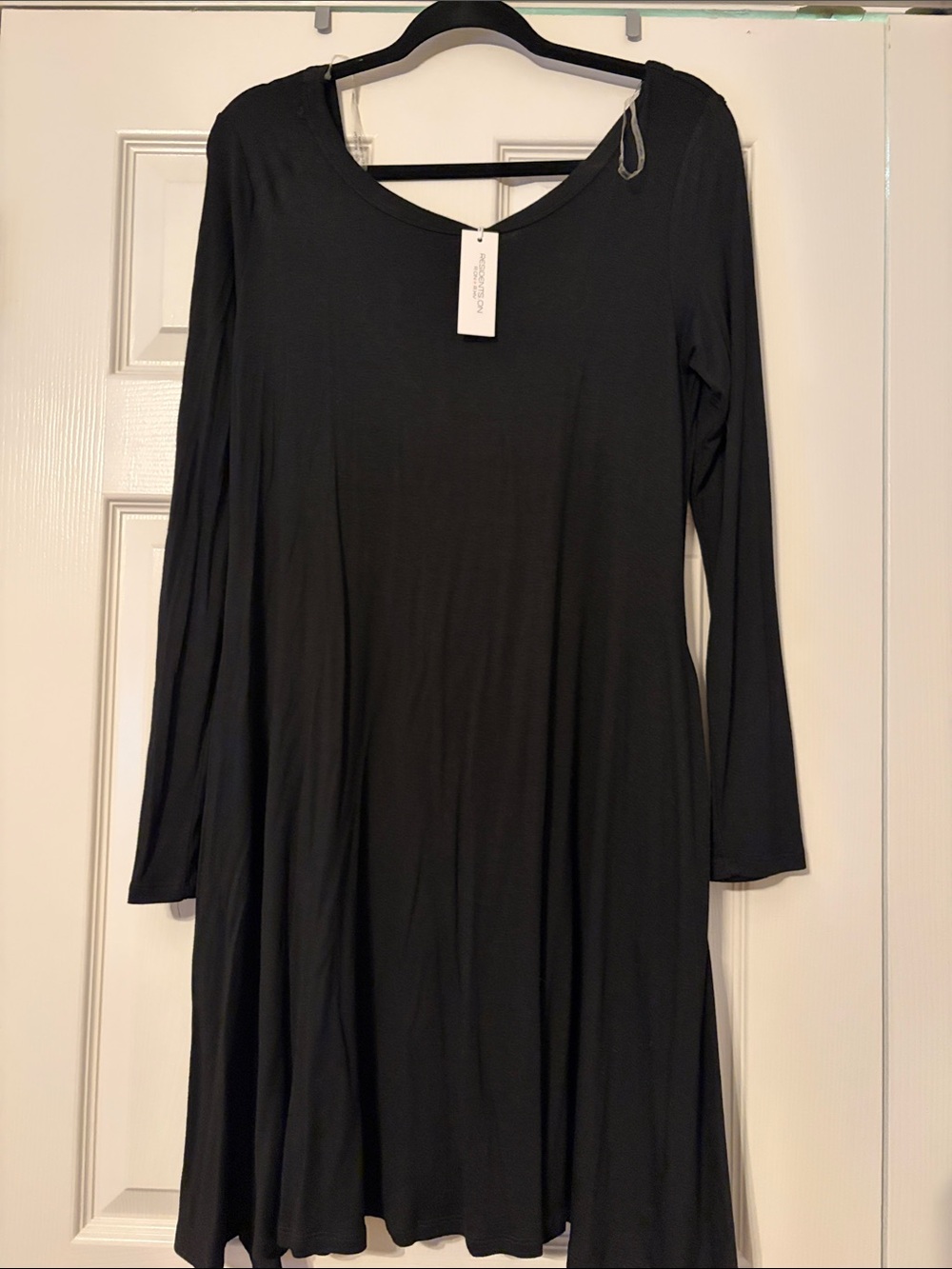 Black Long-Sleeve Swing Dress